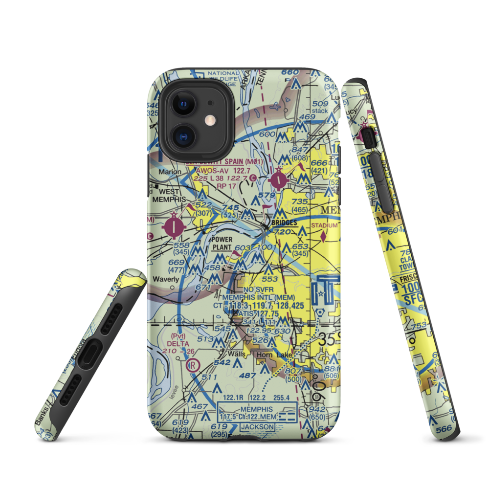 Isle-A-Port STOLport (TN43) VFR Sectional  Tough iPhone Case iPhone 11 model shown