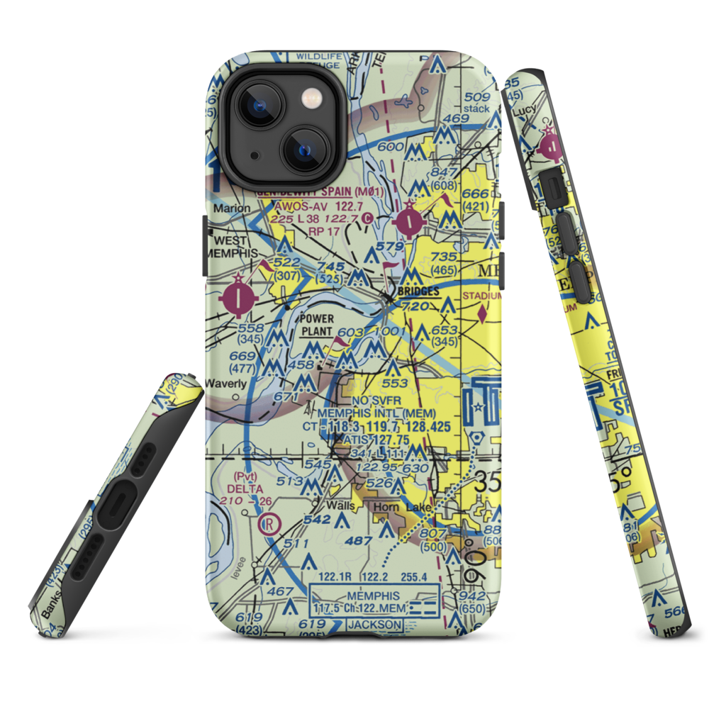Isle-A-Port STOLport (TN43) VFR Sectional  Tough iPhone Case iPhone 14 Plus model shown