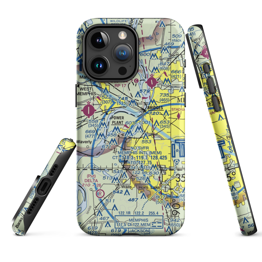 Isle-A-Port STOLport (TN43) VFR Sectional  Tough iPhone Case iPhone 15 Pro Max model shown