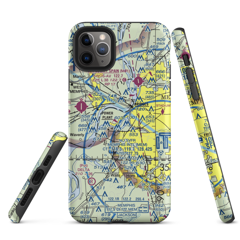 Isle-A-Port STOLport (TN43) VFR Sectional  Tough iPhone Case iPhone 11 Pro Max model shown