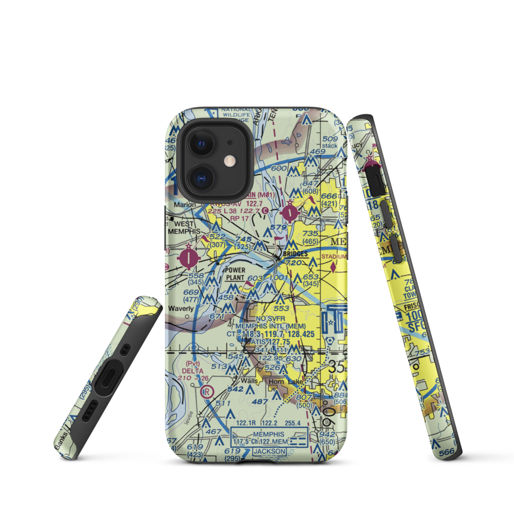 Isle-A-Port STOLport (TN43) VFR Sectional  Tough iPhone Case iPhone 12 mini model shown