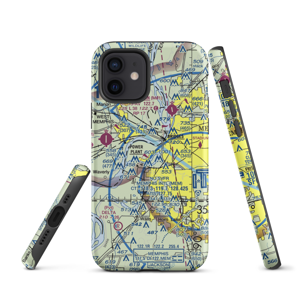 Isle-A-Port STOLport (TN43) VFR Sectional  Tough iPhone Case iPhone 12 model shown