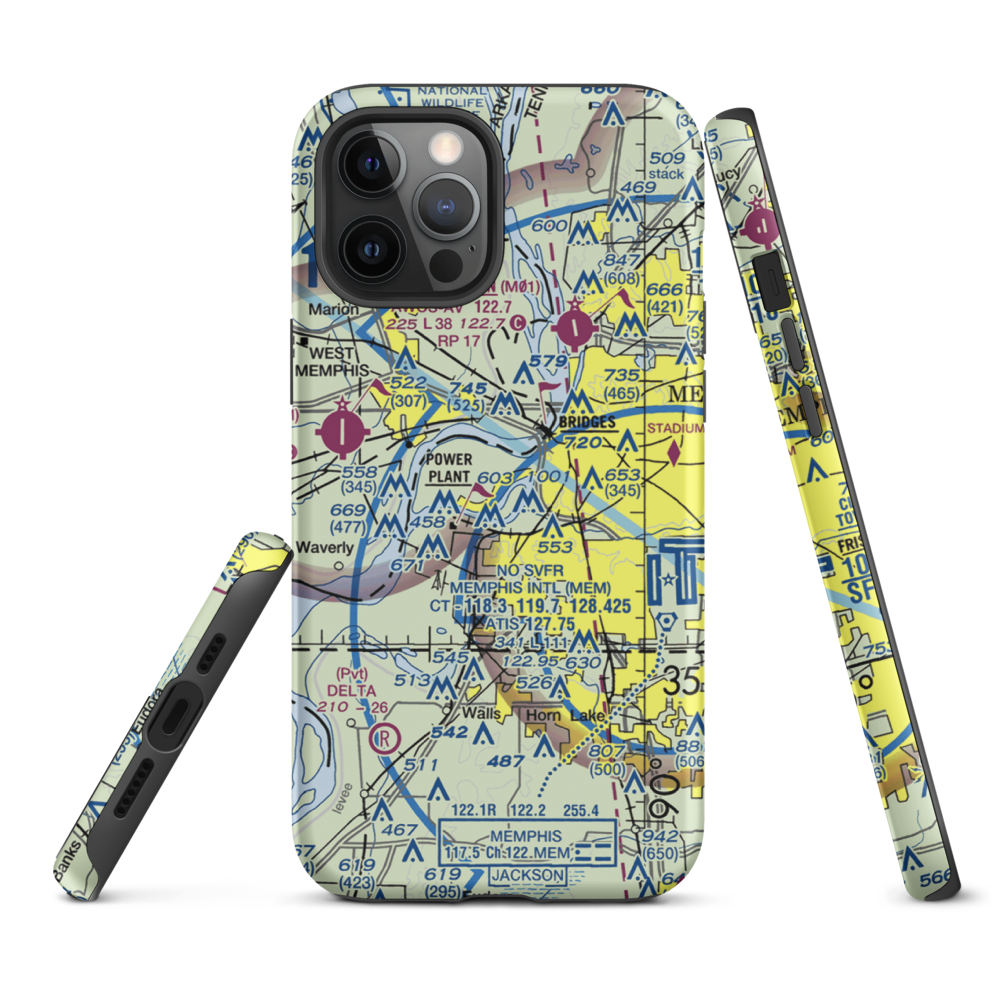 Isle-A-Port STOLport (TN43) VFR Sectional  Tough iPhone Case iPhone 12 Pro Max model shown