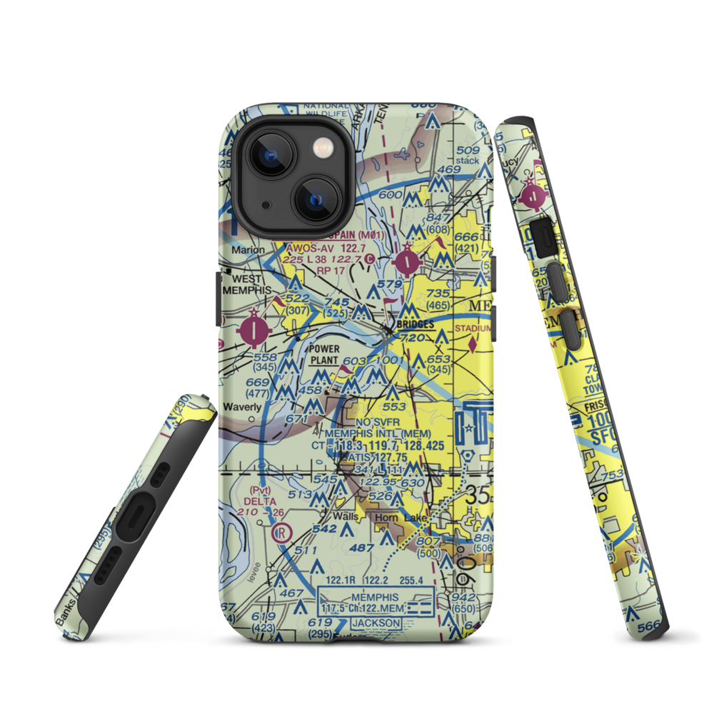 Isle-A-Port STOLport (TN43) VFR Sectional  Tough iPhone Case iPhone 13 model shown
