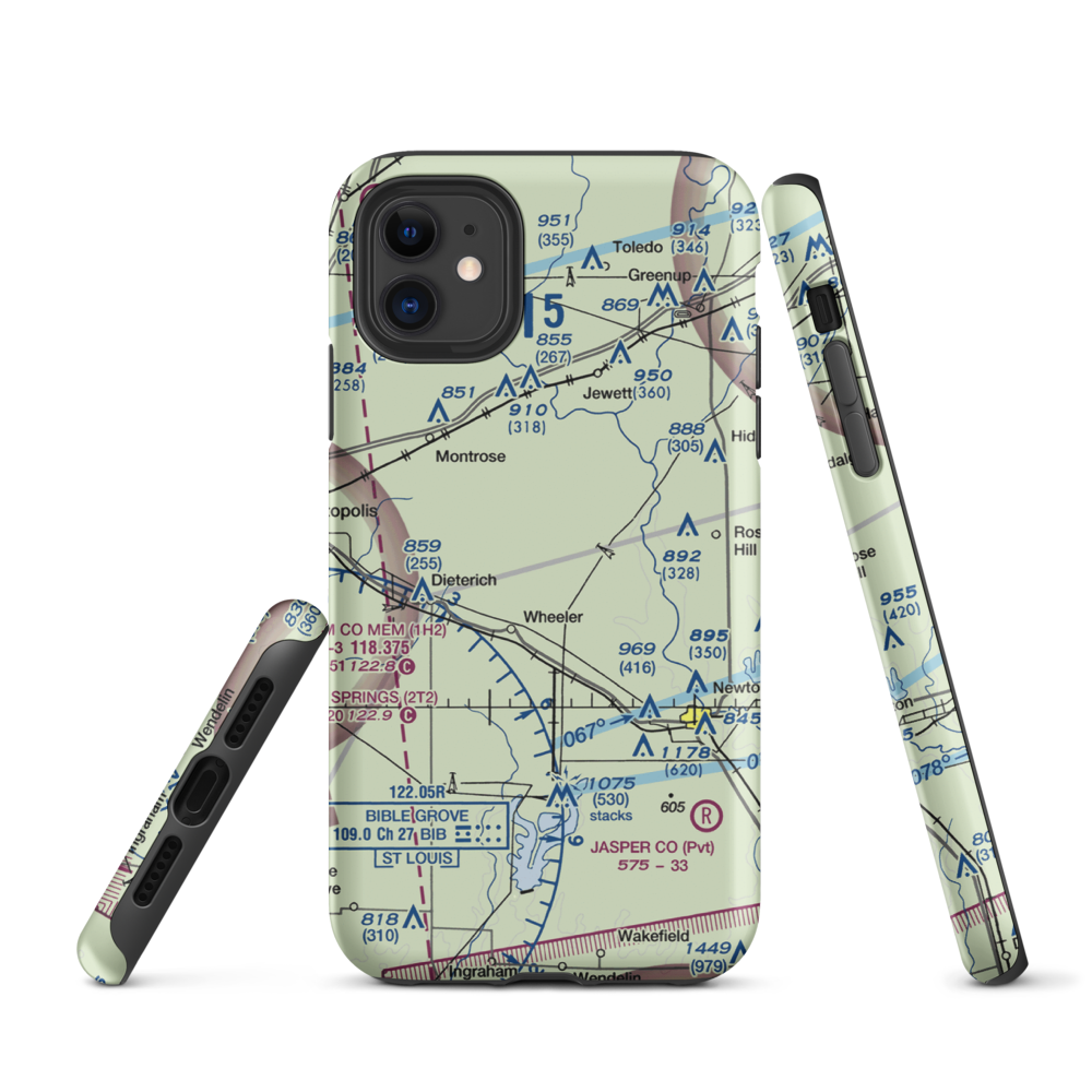 Isley Airport (33LL) VFR Sectional  Tough iPhone Case iPhone 11 model shown
