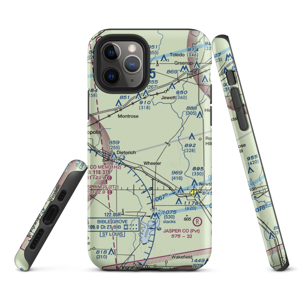 Isley Airport (33LL) VFR Sectional  Tough iPhone Case iPhone 11 Pro model shown