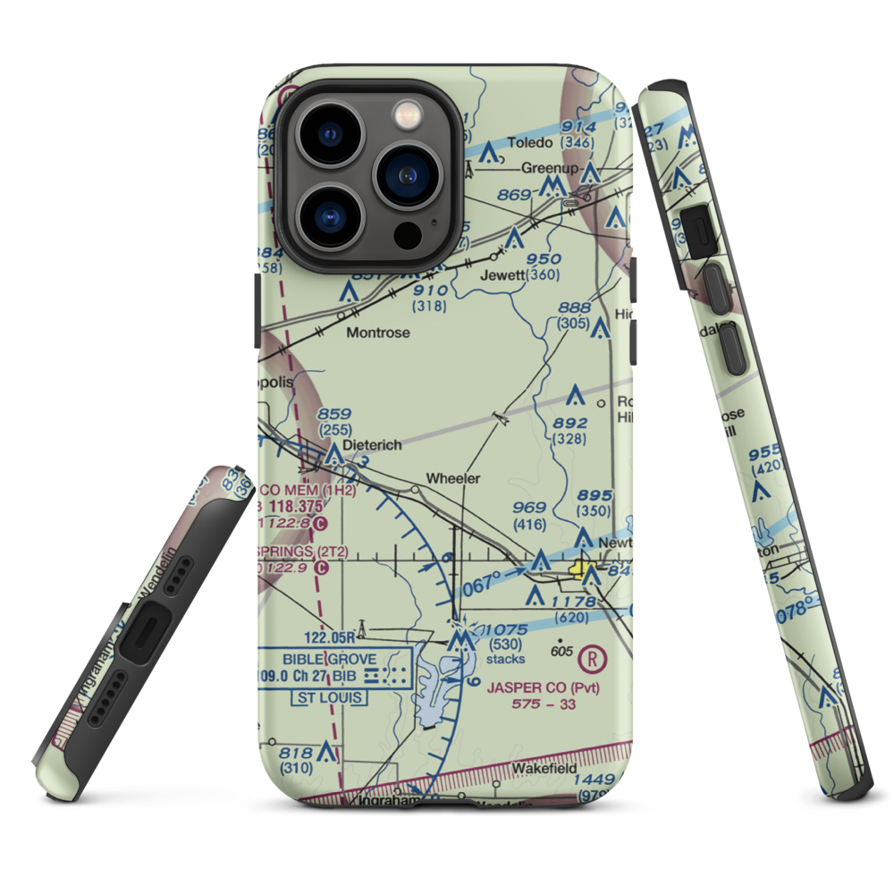 Isley Airport (33LL) VFR Sectional  Tough iPhone Case iPhone 13 Pro Max model shown