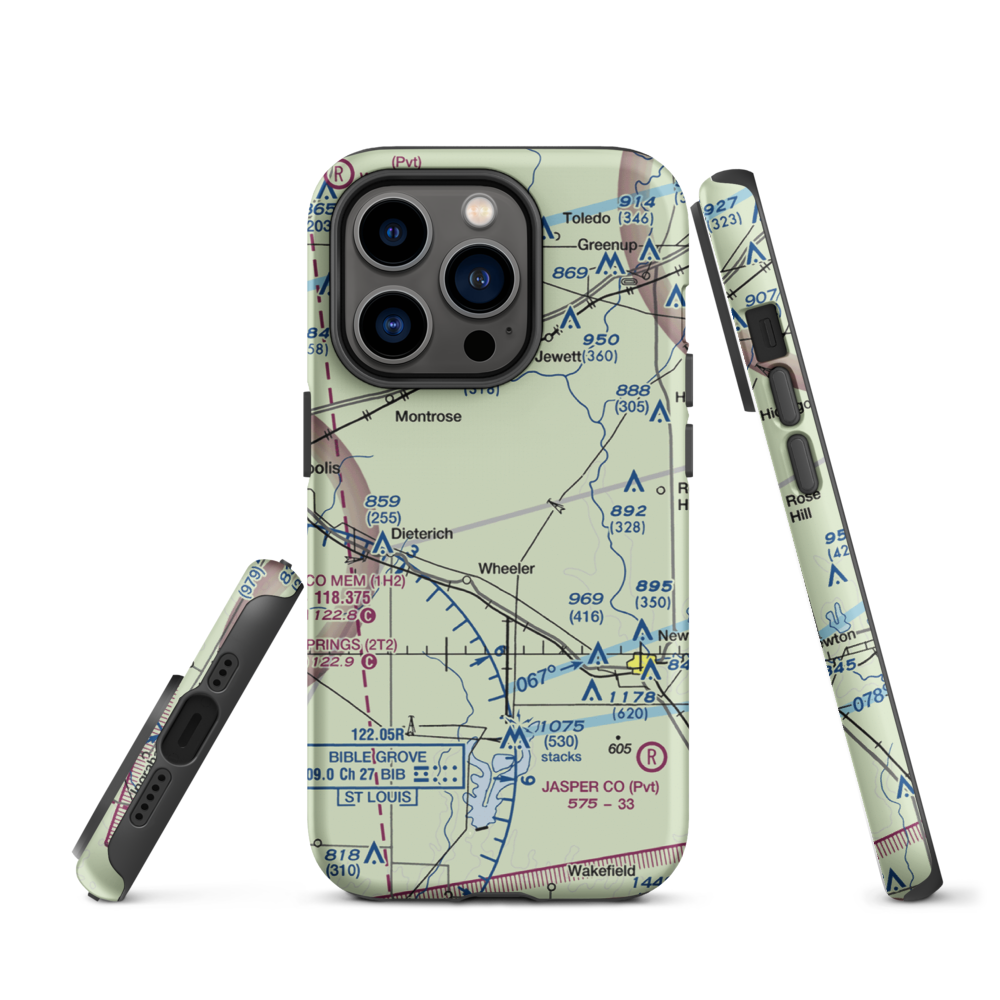 Isley Airport (33LL) VFR Sectional  Tough iPhone Case iPhone 14 Pro model shown
