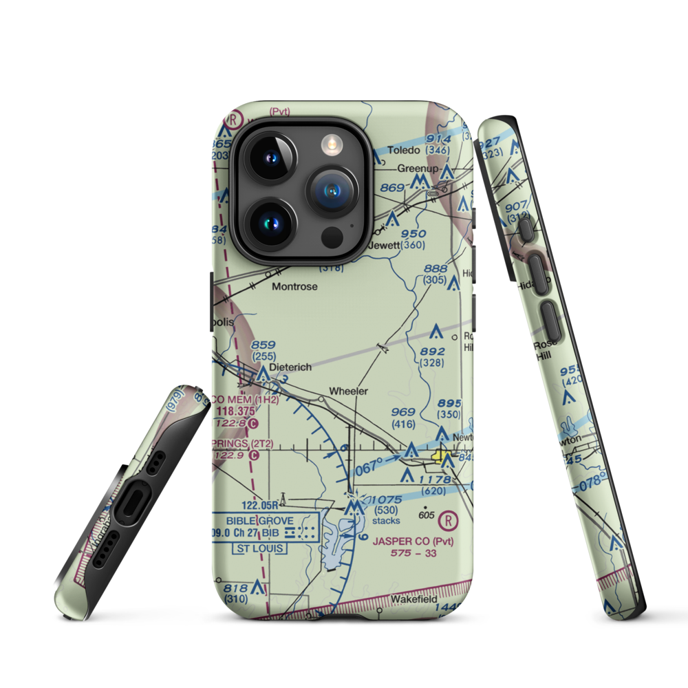 Isley Airport (33LL) VFR Sectional  Tough iPhone Case iPhone 15 Pro model shown