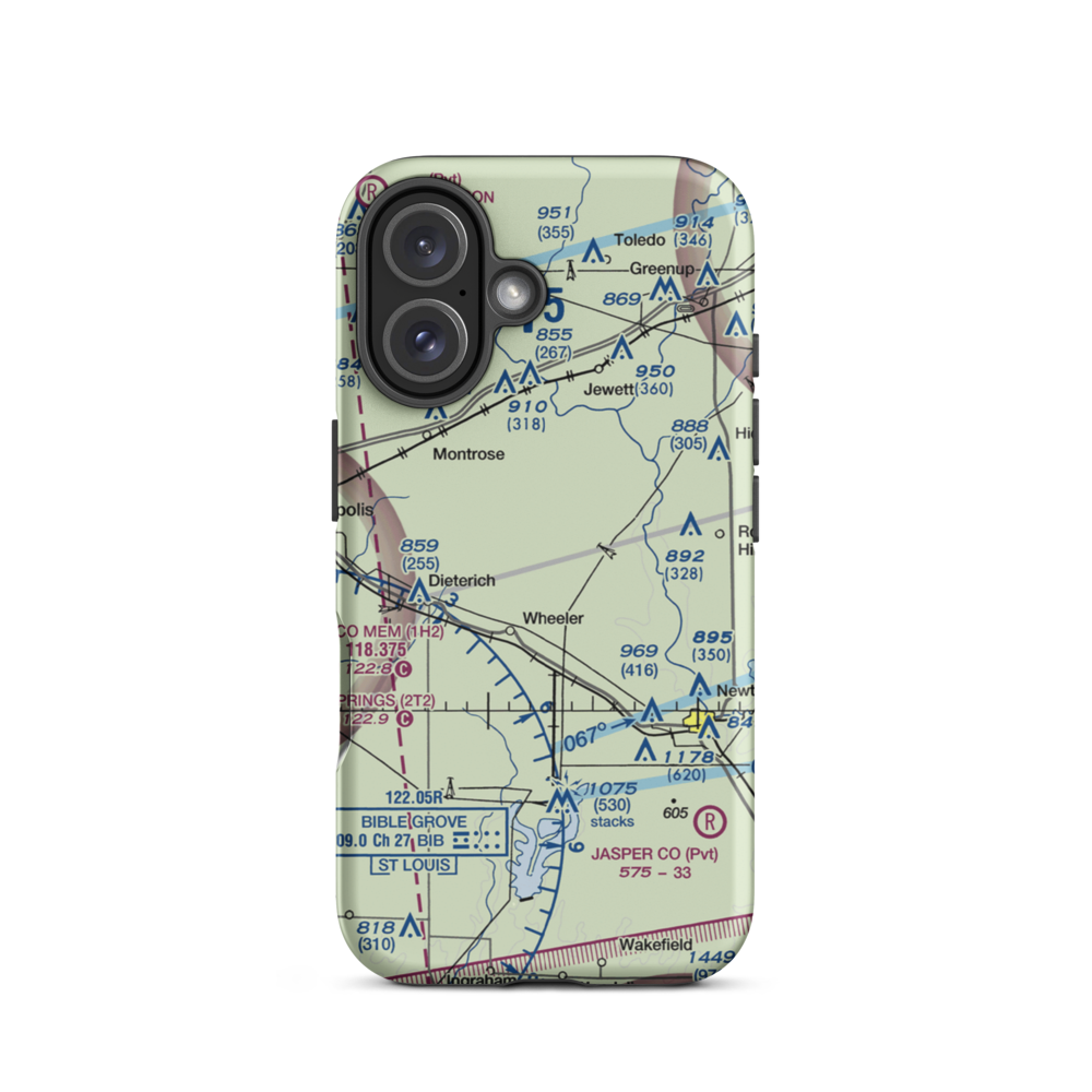Isley Airport (33LL) VFR Sectional  Tough iPhone Case iPhone 16 model shown