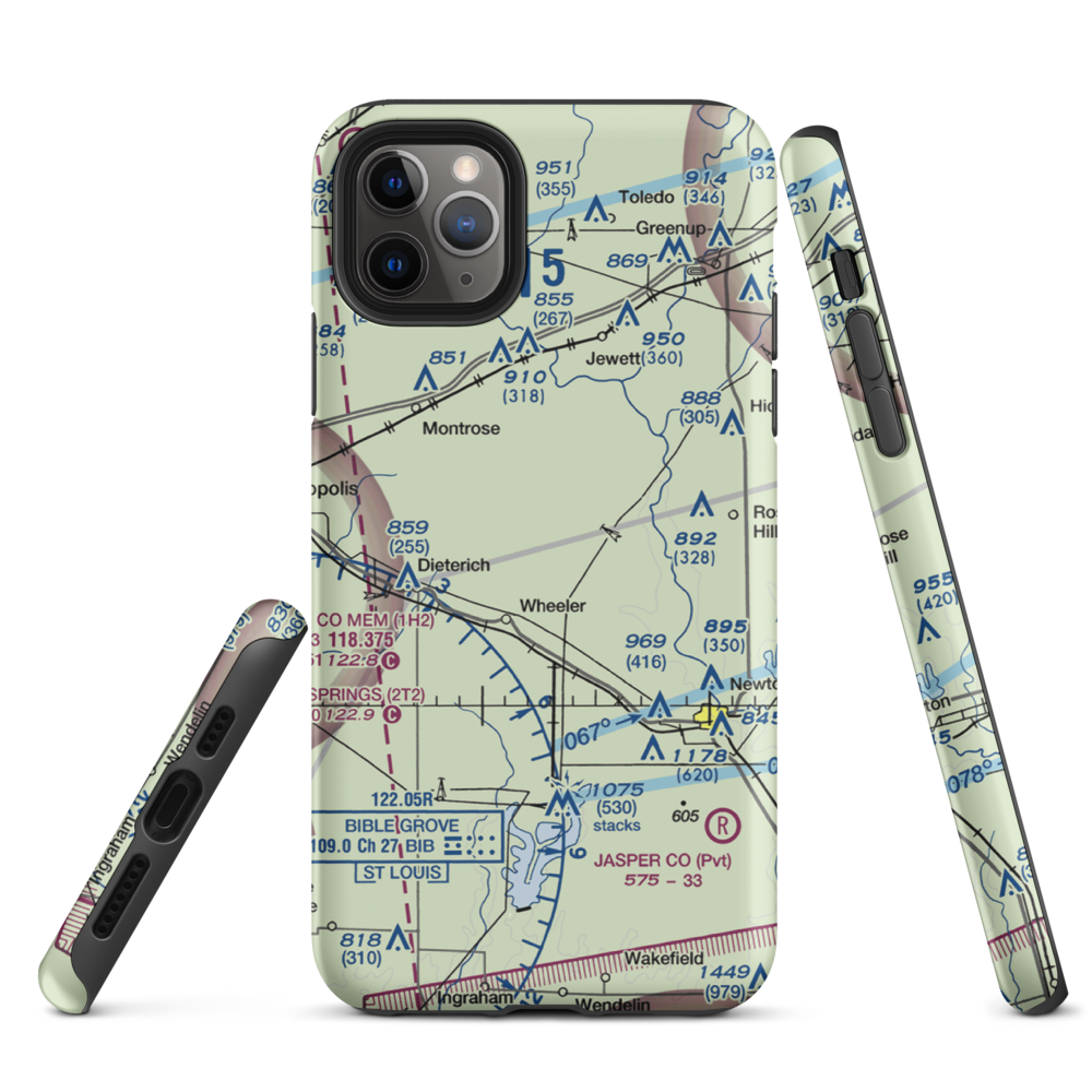 Isley Airport (33LL) VFR Sectional  Tough iPhone Case iPhone 11 Pro Max model shown