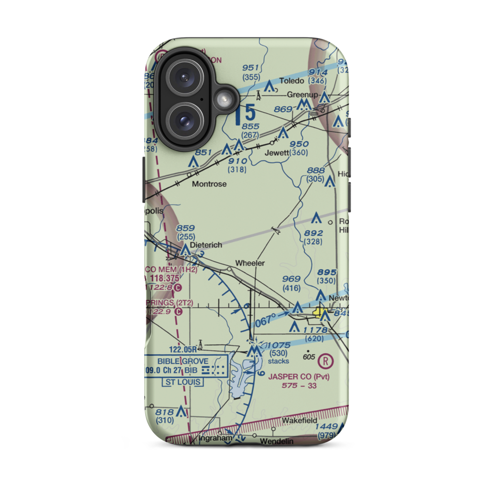 Isley Airport (33LL) VFR Sectional  Tough iPhone Case iPhone 16 Plus model shown