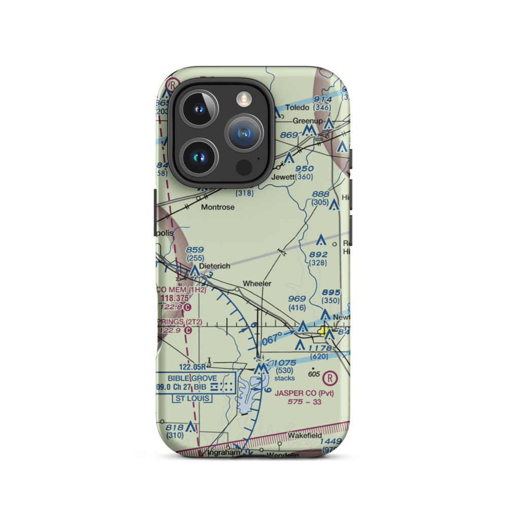 Isley Airport (33LL) VFR Sectional  Tough iPhone Case iPhone 16 Pro model shown