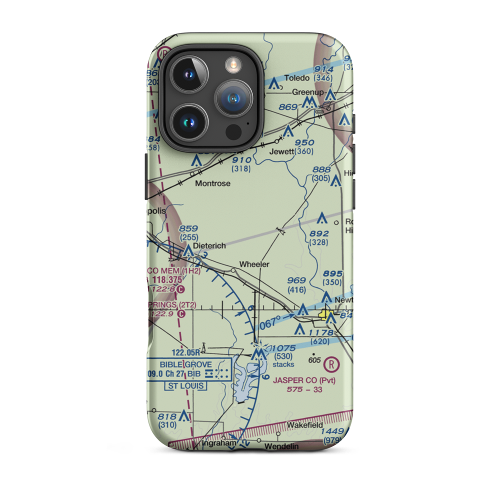 Isley Airport (33LL) VFR Sectional  Tough iPhone Case iPhone 16 Pro Max model shown