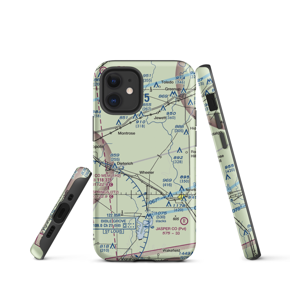 Isley Airport (33LL) VFR Sectional  Tough iPhone Case iPhone 12 mini model shown