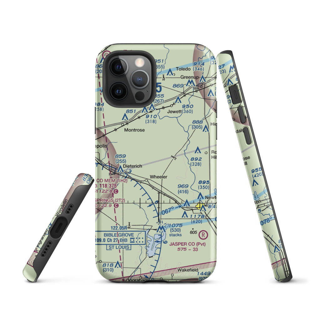 Isley Airport (33LL) VFR Sectional  Tough iPhone Case iPhone 12 Pro model shown