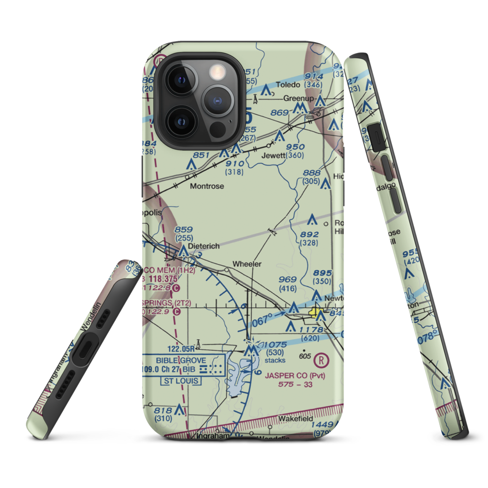 Isley Airport (33LL) VFR Sectional  Tough iPhone Case iPhone 12 Pro Max model shown
