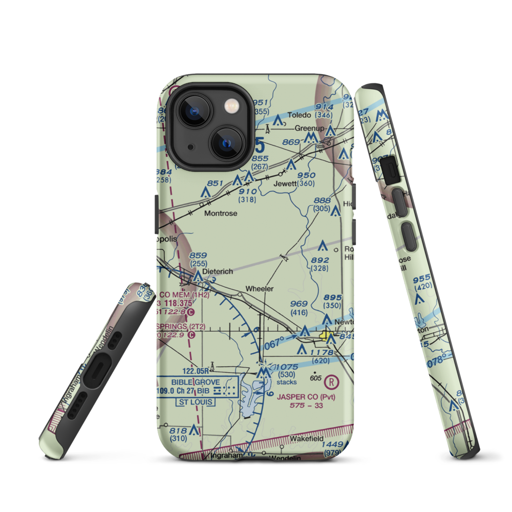 Isley Airport (33LL) VFR Sectional  Tough iPhone Case iPhone 13 model shown