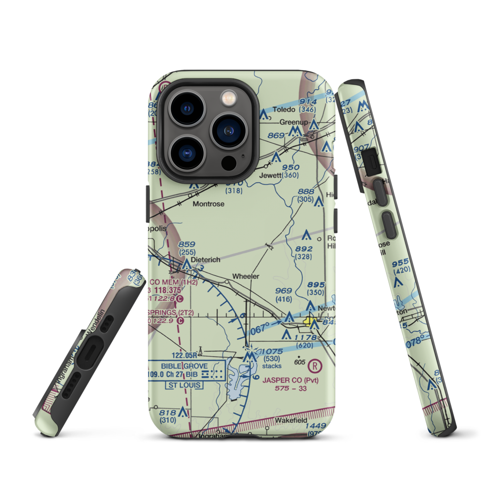 Isley Airport (33LL) VFR Sectional  Tough iPhone Case iPhone 13 Pro model shown