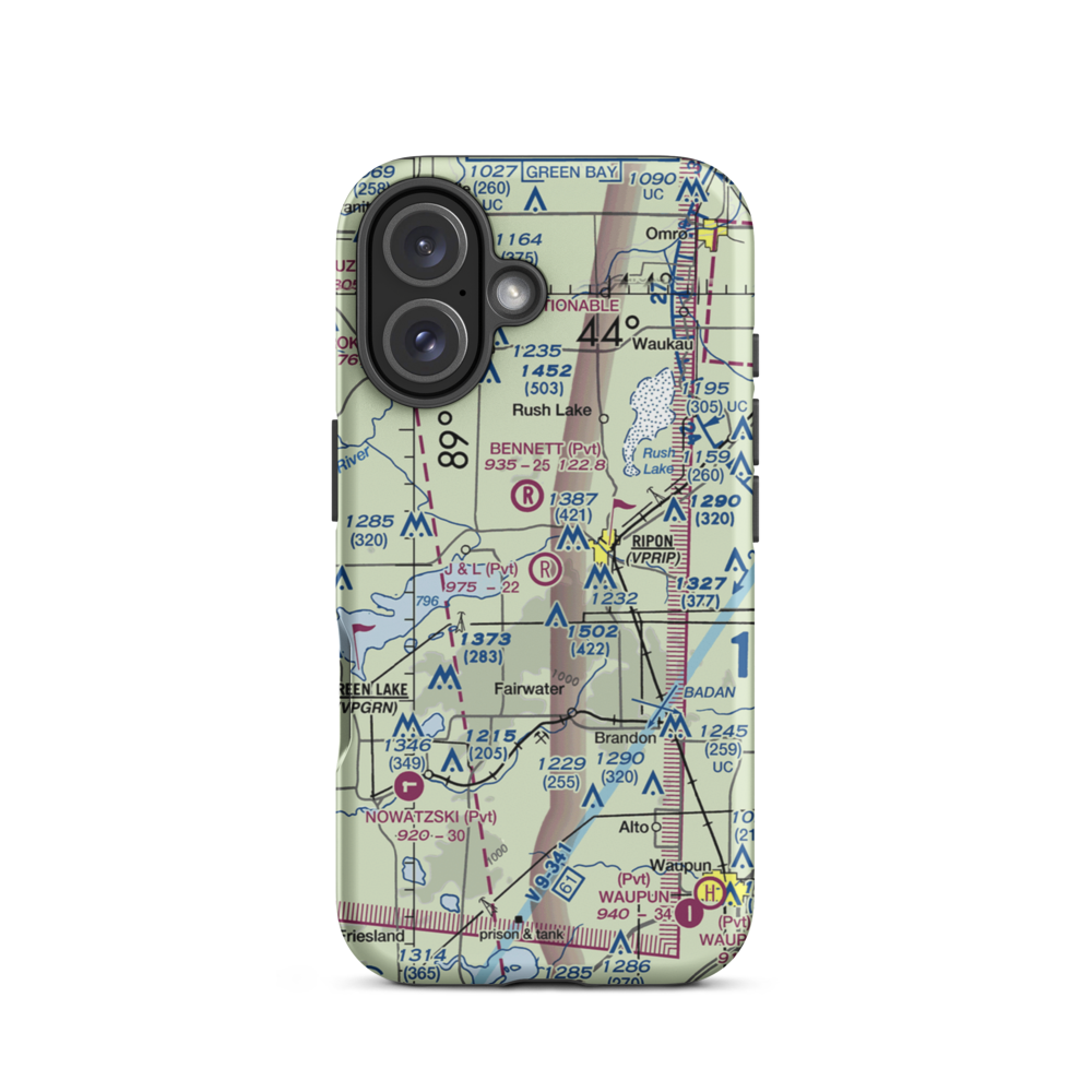 J & L Aviation Airport (WS46) VFR Sectional  Tough iPhone Case iPhone 16 model shown