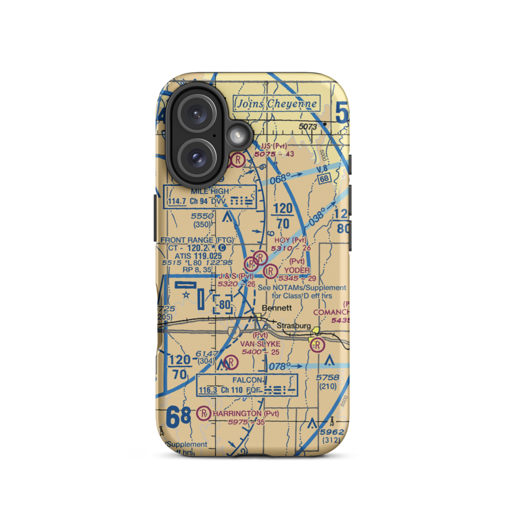 J & S Airport (CD14) VFR Sectional  Tough iPhone Case iPhone 16 model shown