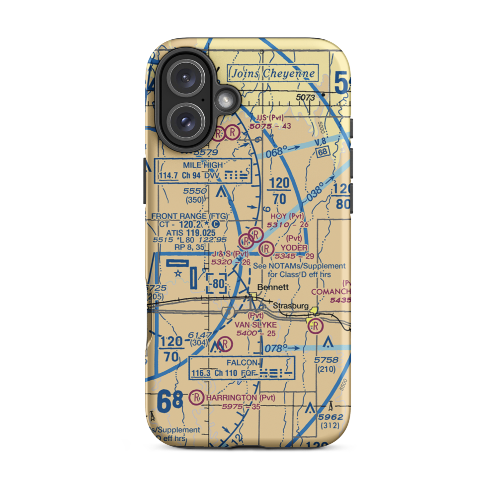 J & S Airport (CD14) VFR Sectional  Tough iPhone Case iPhone 16 Plus model shown