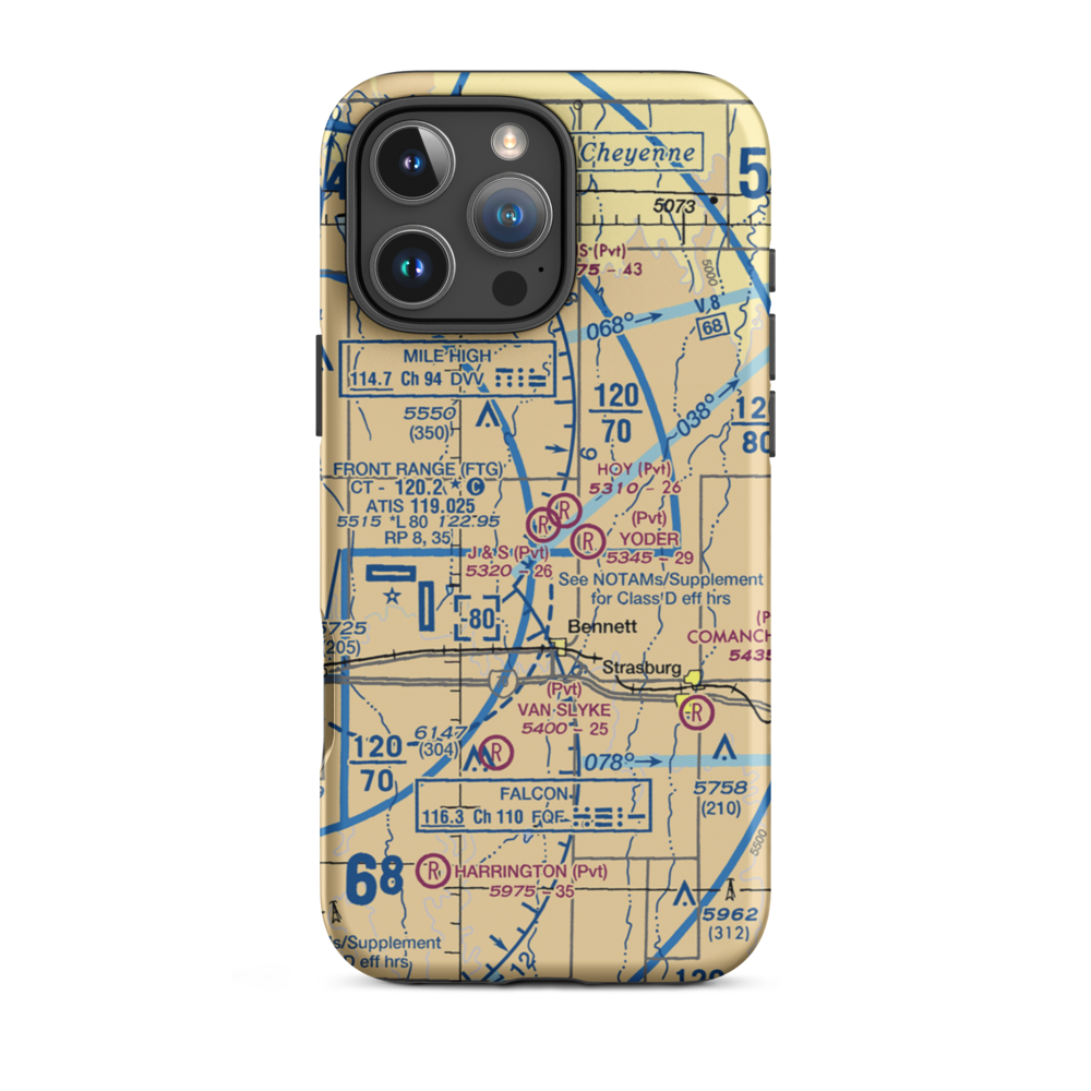 J & S Airport (CD14) VFR Sectional  Tough iPhone Case iPhone 16 Pro Max model shown
