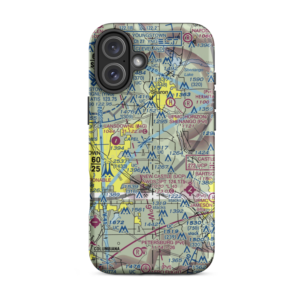 J and B Sky Ranch Airport (8OH3) VFR Sectional  Tough iPhone Case iPhone 16 Plus model shown