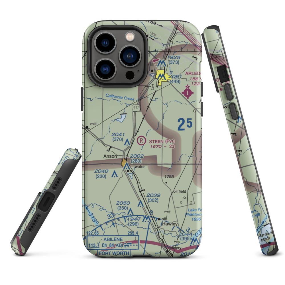J Bar Wc Ranch Airport (54TS) VFR Sectional  Tough iPhone Case iPhone 13 Pro Max model shown
