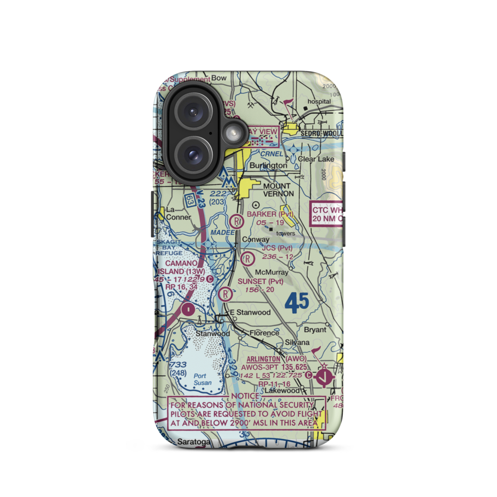 J C's Airport (27WA) VFR Sectional  Tough iPhone Case iPhone 16 model shown