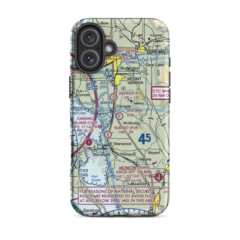 J C's Airport (27WA) VFR Sectional  Tough iPhone Case iPhone 16 Plus model shown