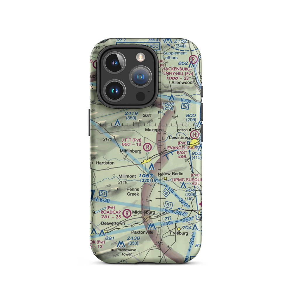 J F T Airport (8PA4) VFR Sectional  Tough iPhone Case iPhone 16 Pro model shown