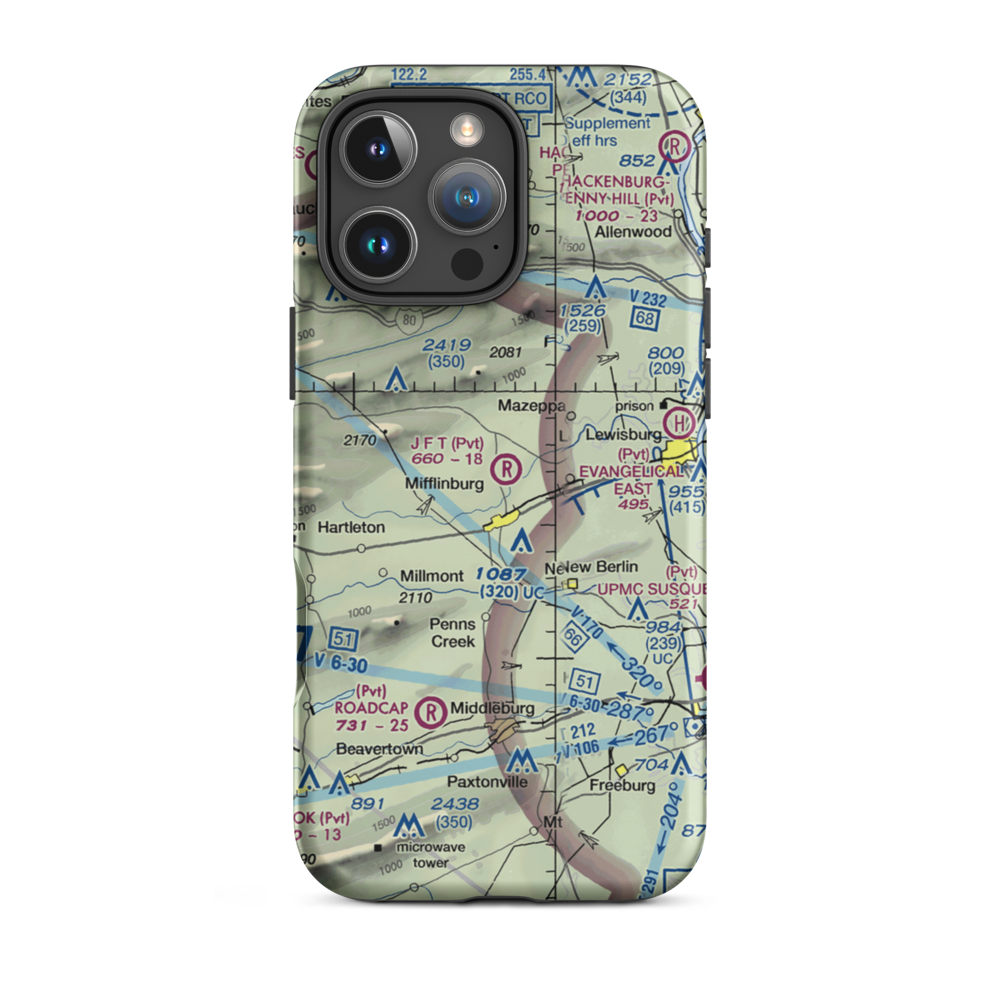 J F T Airport (8PA4) VFR Sectional  Tough iPhone Case iPhone 16 Pro Max model shown