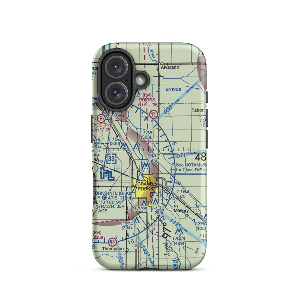 J J and T Airport (MN81) VFR Sectional  Tough iPhone Case iPhone 16 model shown