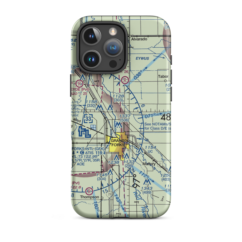 J J and T Airport (MN81) VFR Sectional  Tough iPhone Case iPhone 16 Pro Max model shown