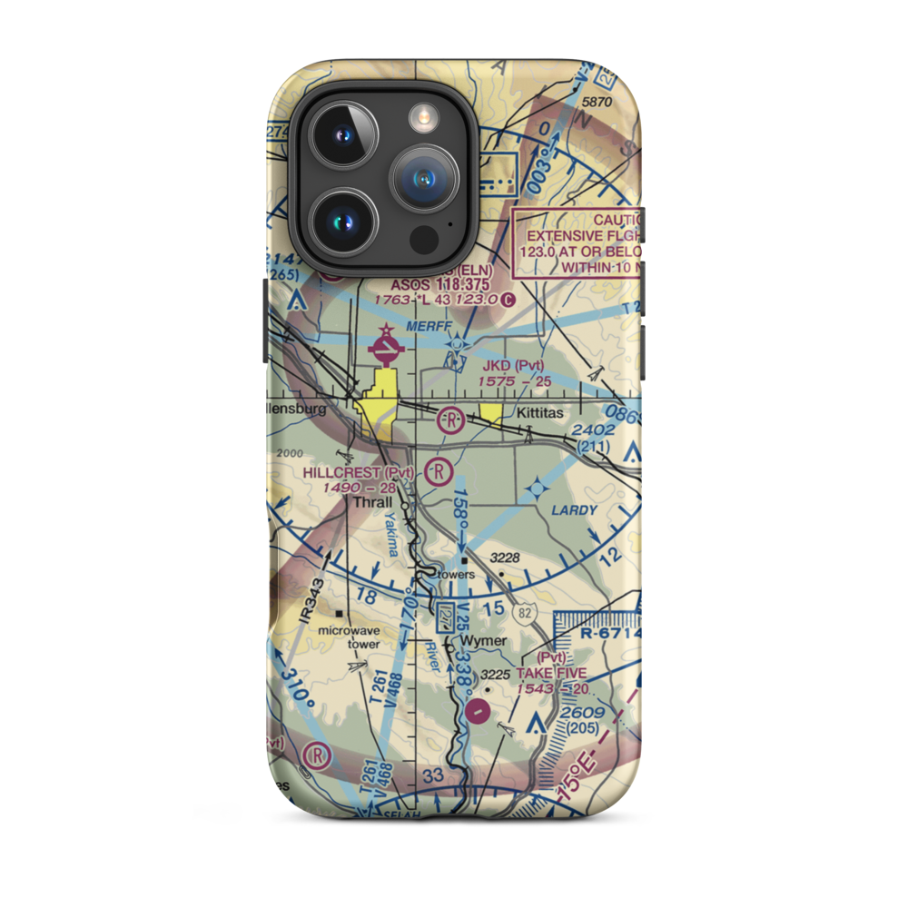 J K D Farms Airport (WN64) VFR Sectional  Tough iPhone Case iPhone 16 Pro Max model shown