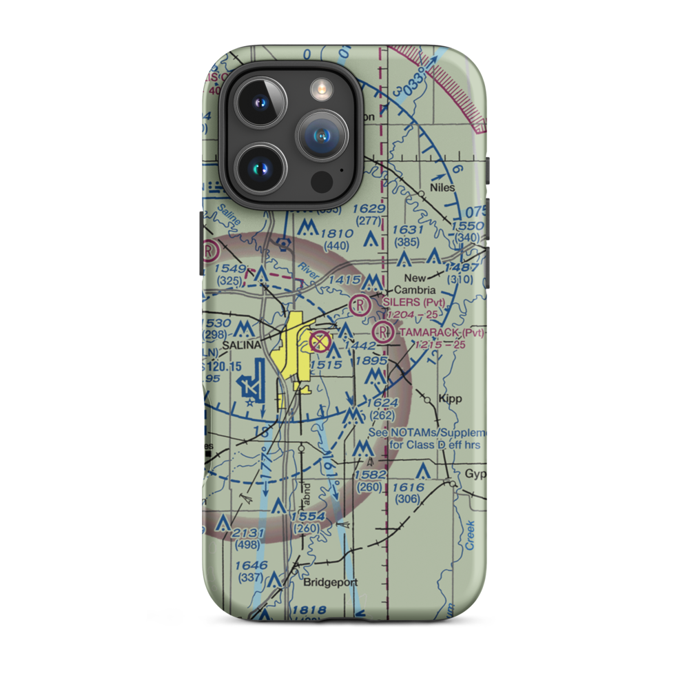 J Roesner Airport (SN00) VFR Sectional  Tough iPhone Case iPhone 16 Pro Max model shown