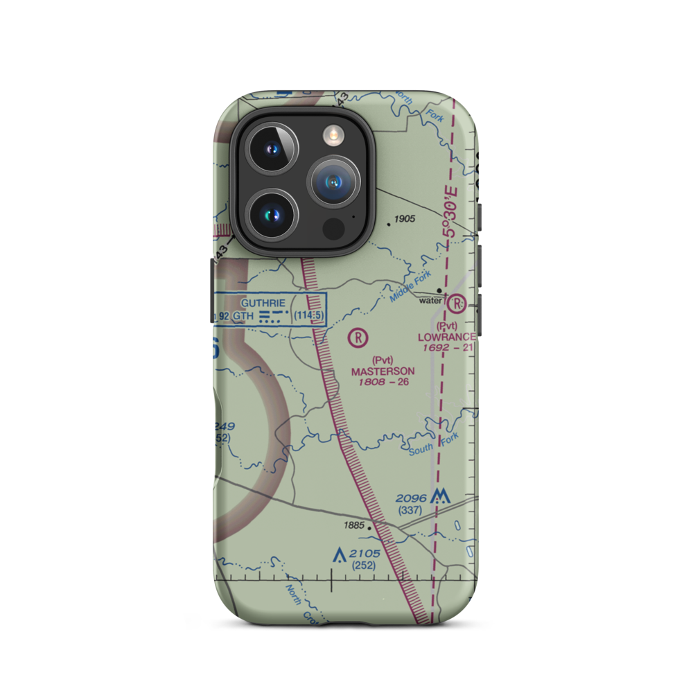 J Y Ranch-R B Masterson Iii Estate Airport (1TX2) VFR Sectional  Tough iPhone Case iPhone 16 Pro model shown