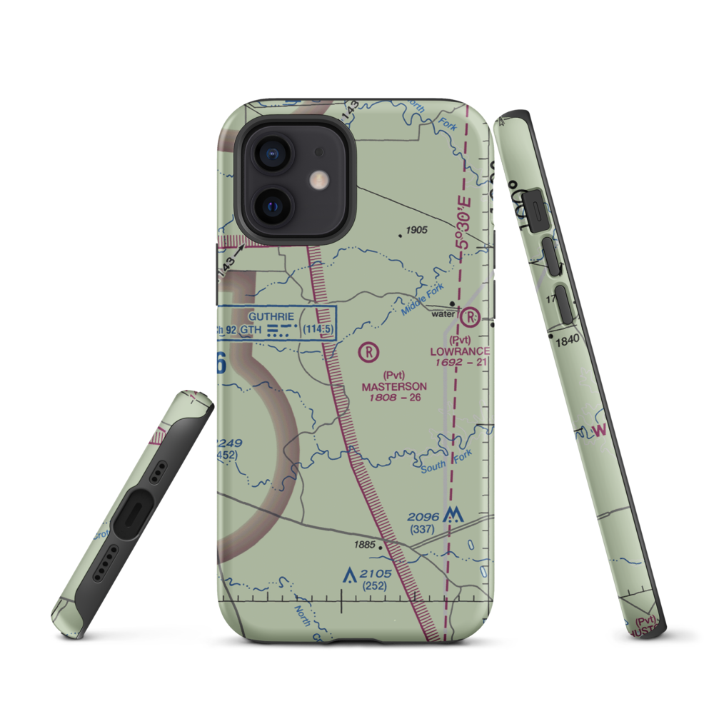 J Y Ranch-R B Masterson Iii Estate Airport (1TX2) VFR Sectional  Tough iPhone Case iPhone 12 model shown