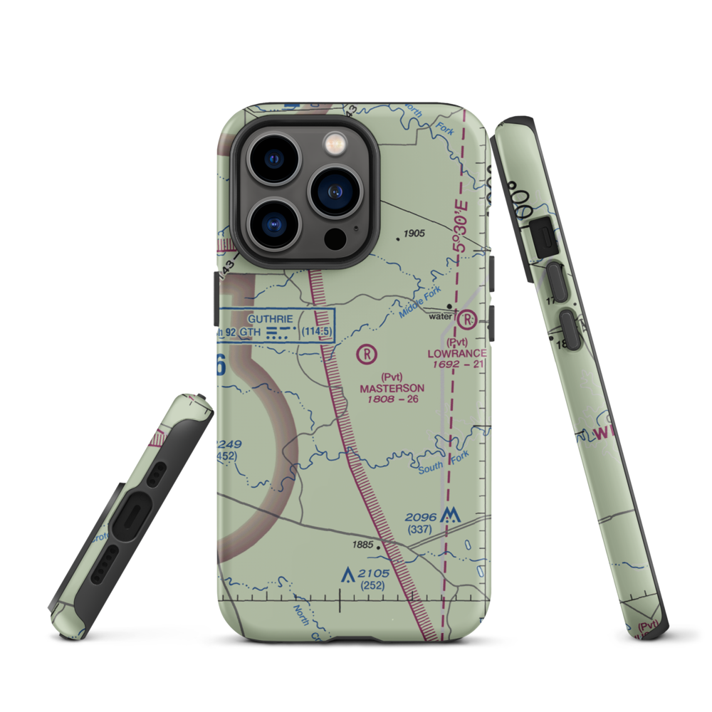 J Y Ranch-R B Masterson Iii Estate Airport (1TX2) VFR Sectional  Tough iPhone Case iPhone 13 Pro model shown