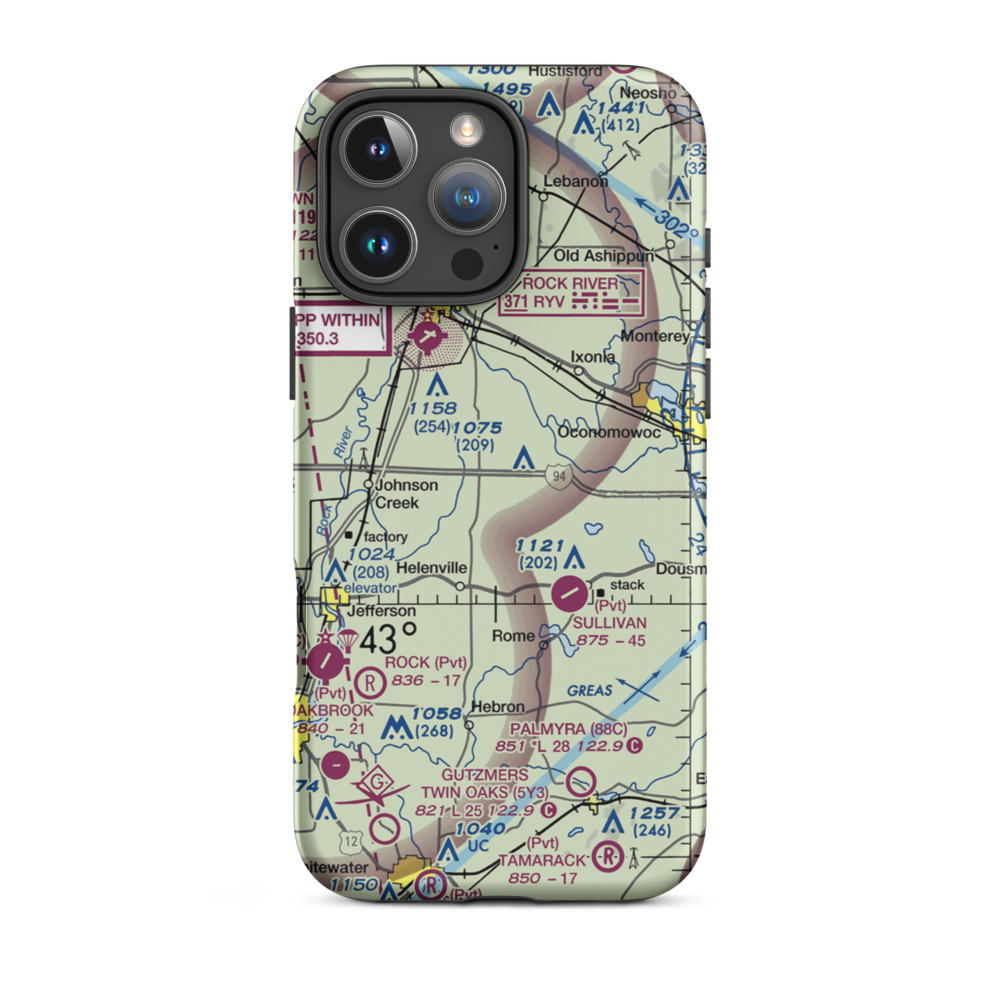 J-3 Cub Field (66WI) VFR Sectional  Tough iPhone Case iPhone 16 Pro Max model shown