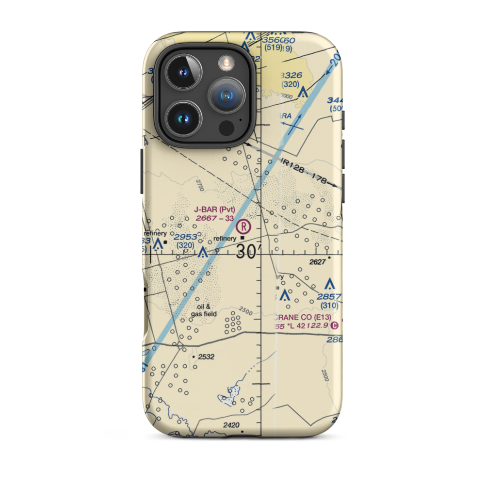 J-Bar Ranch Airport (8TE2) VFR Sectional  Tough iPhone Case iPhone 16 Pro Max model shown