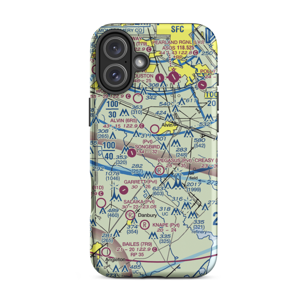 J-D Ranch Airport (3TS3) VFR Sectional  Tough iPhone Case iPhone 16 Plus model shown