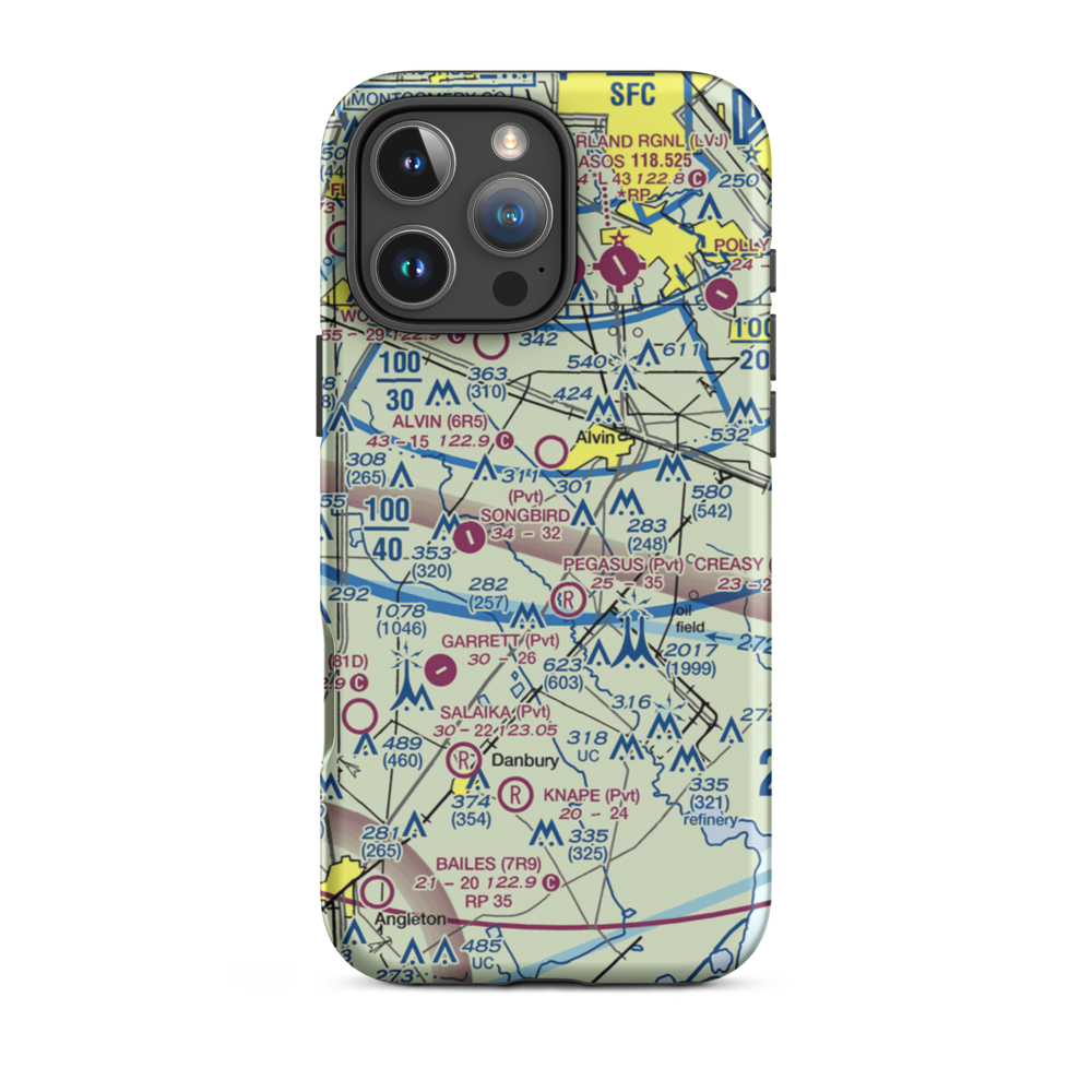 J-D Ranch Airport (3TS3) VFR Sectional  Tough iPhone Case iPhone 16 Pro Max model shown
