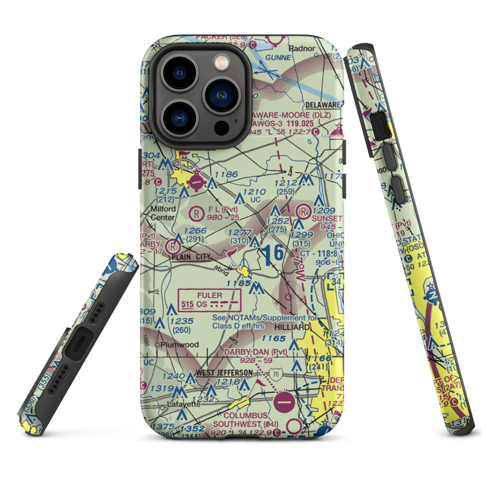 J-Em Farm Airport (82OI) VFR Sectional  Tough iPhone Case iPhone 13 Pro Max model shown