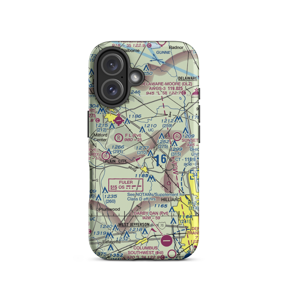J-Em Farm Airport (82OI) VFR Sectional  Tough iPhone Case iPhone 16 model shown
