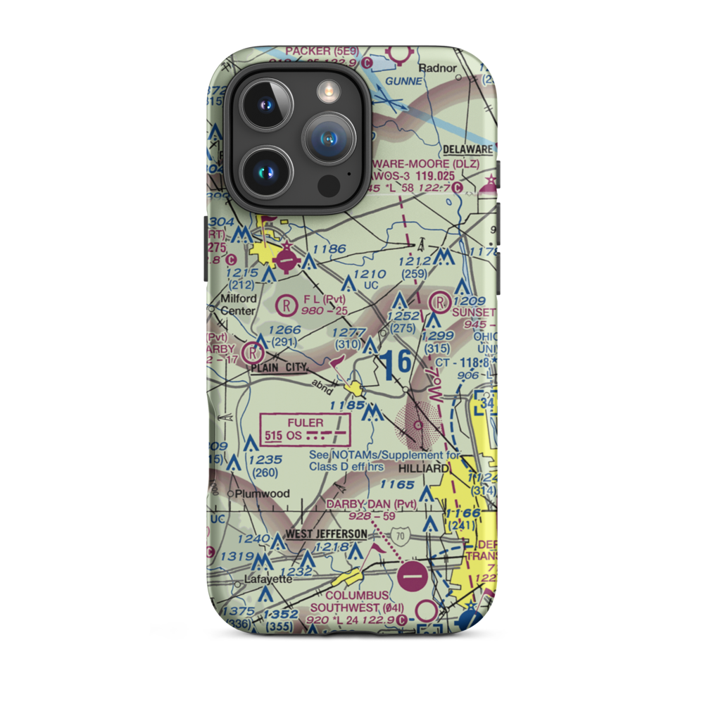 J-Em Farm Airport (82OI) VFR Sectional  Tough iPhone Case iPhone 16 Pro Max model shown