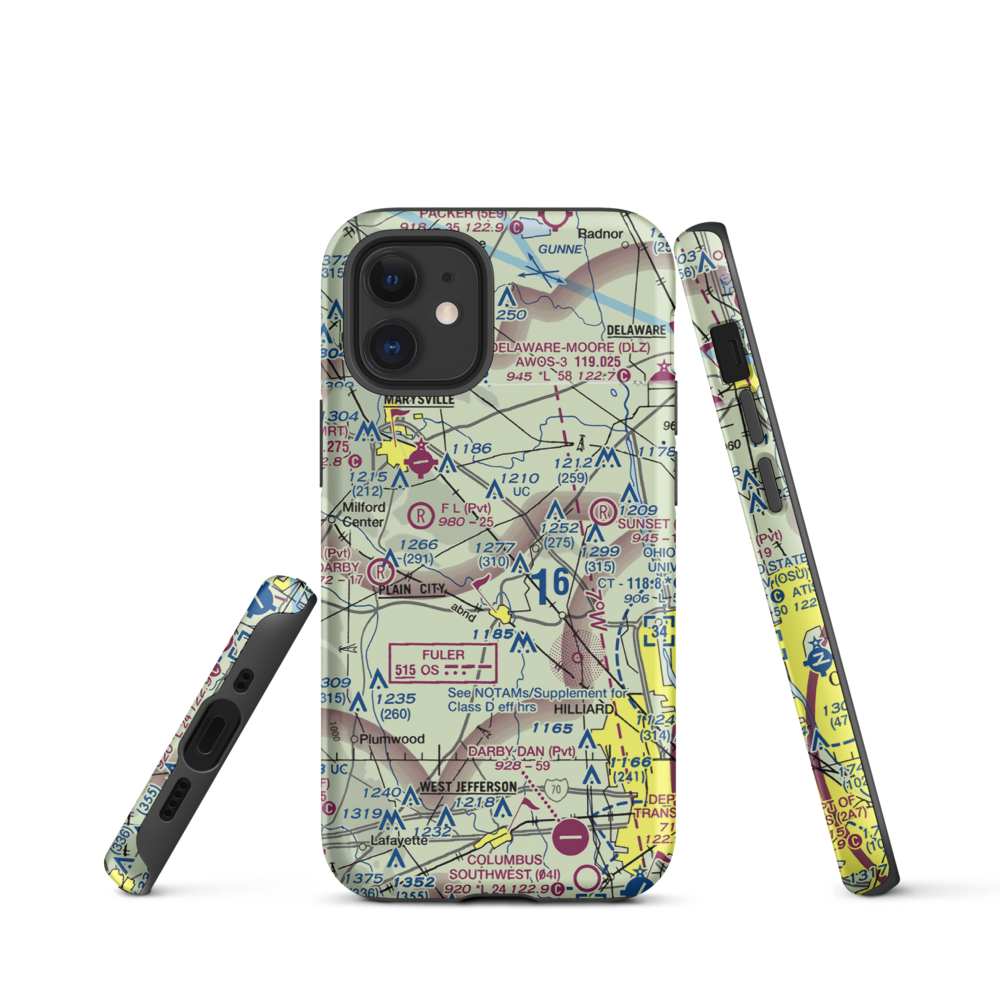 J-Em Farm Airport (82OI) VFR Sectional  Tough iPhone Case iPhone 12 mini model shown