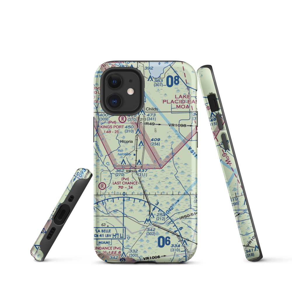 J. H. Hendrie Farms Airport (08FL) VFR Sectional  Tough iPhone Case iPhone 12 mini model shown