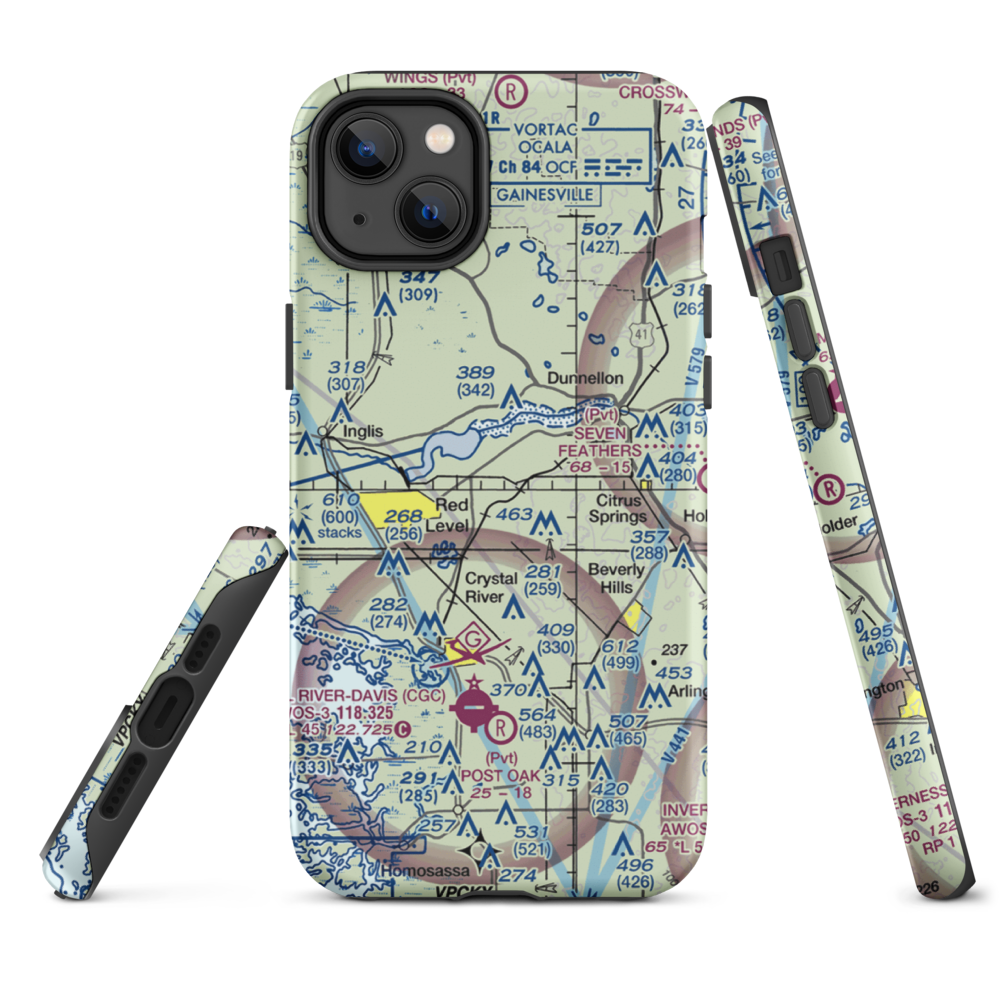 J.R.'s STOLport (66FD) VFR Sectional  Tough iPhone Case iPhone 14 Plus model shown